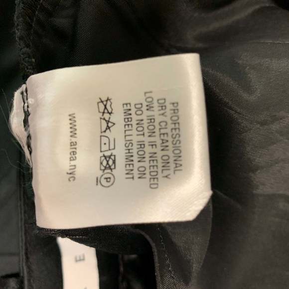 AREA Black Polyester Beaded Zip Fly Shorts - Picture 6 of 6